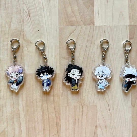 New 6 Piece Jujutsu Kaisen Anime Acrylic Keychains