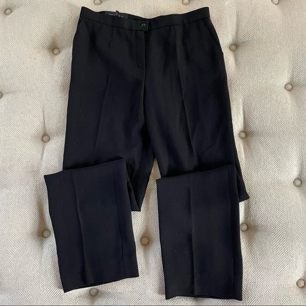 Escada Wool Flat Front Trousers Slim Straight 36 S 6