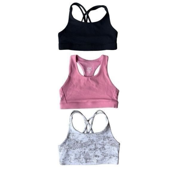 Athleta Girl Set Of 3 Sports Bras, 2 Upbeat Sports Bras, and 1 Speed Racer Size