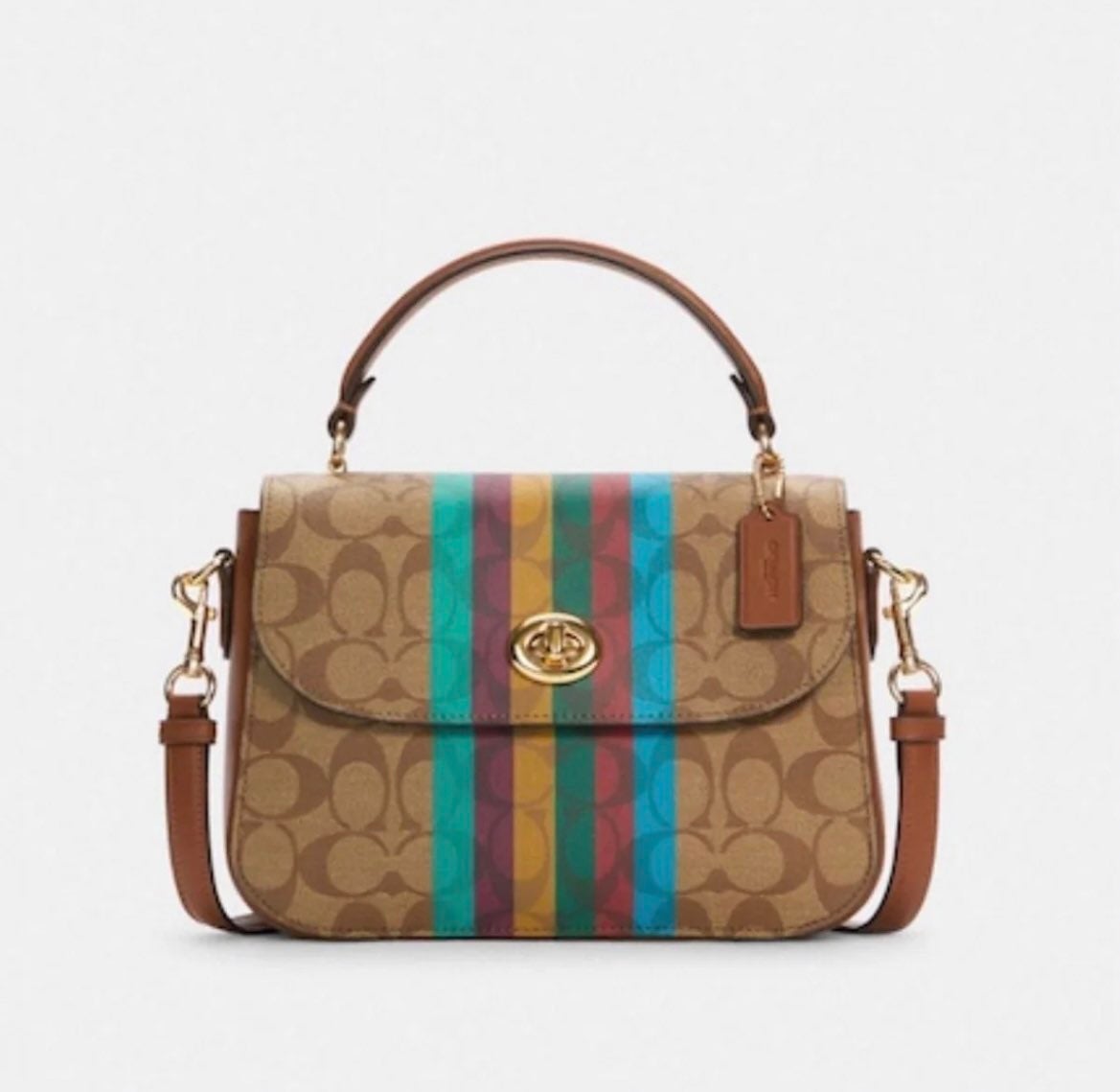 Coach Marlie Top Handle Satchel In Signature Canvas With Stripe