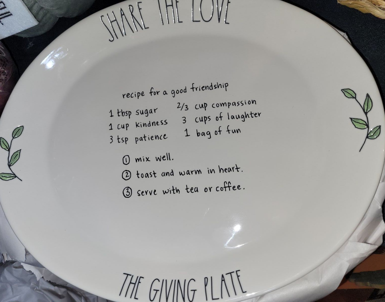 New Rae Dunn SHARE THE LOVE~THE GIVING PLATE