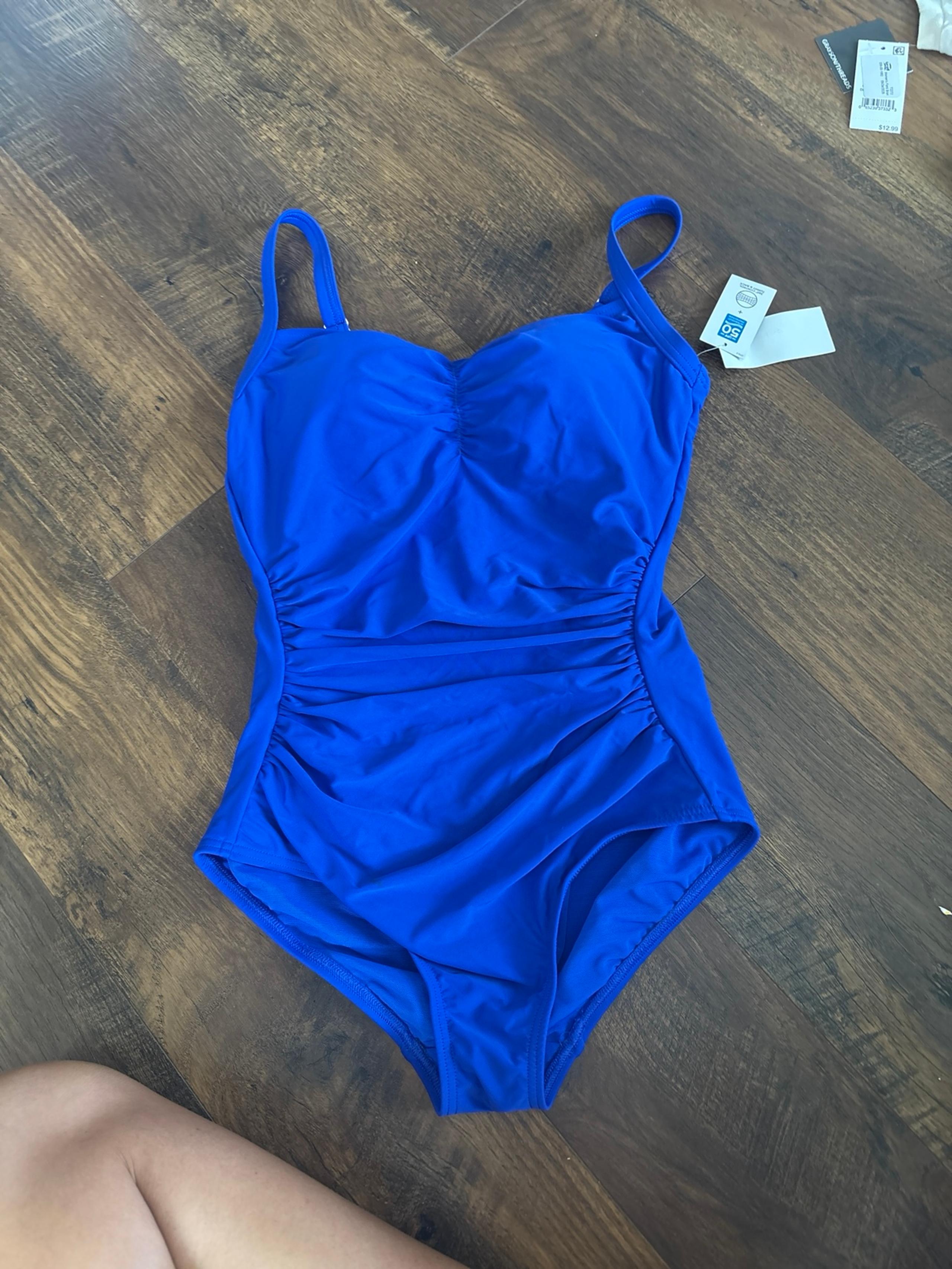 Lands end blue one piece swimsuit