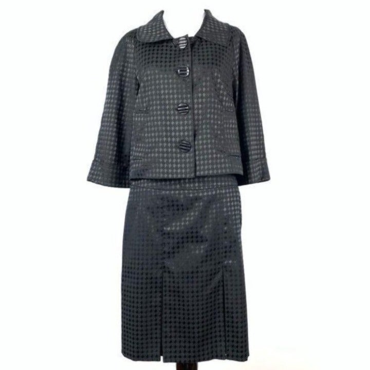 Vtg candies suit M 7 Black houndstooth 90’s