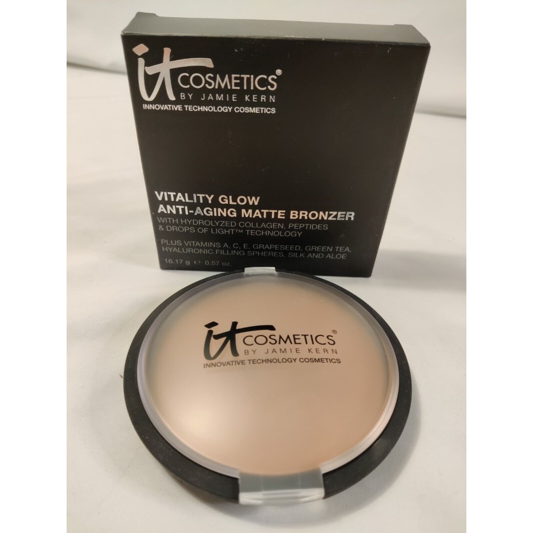 IT COSMETICS Vitality Glow Anti-Aging Matte Bronzer 0.57Oz/16.17g W/O Brush