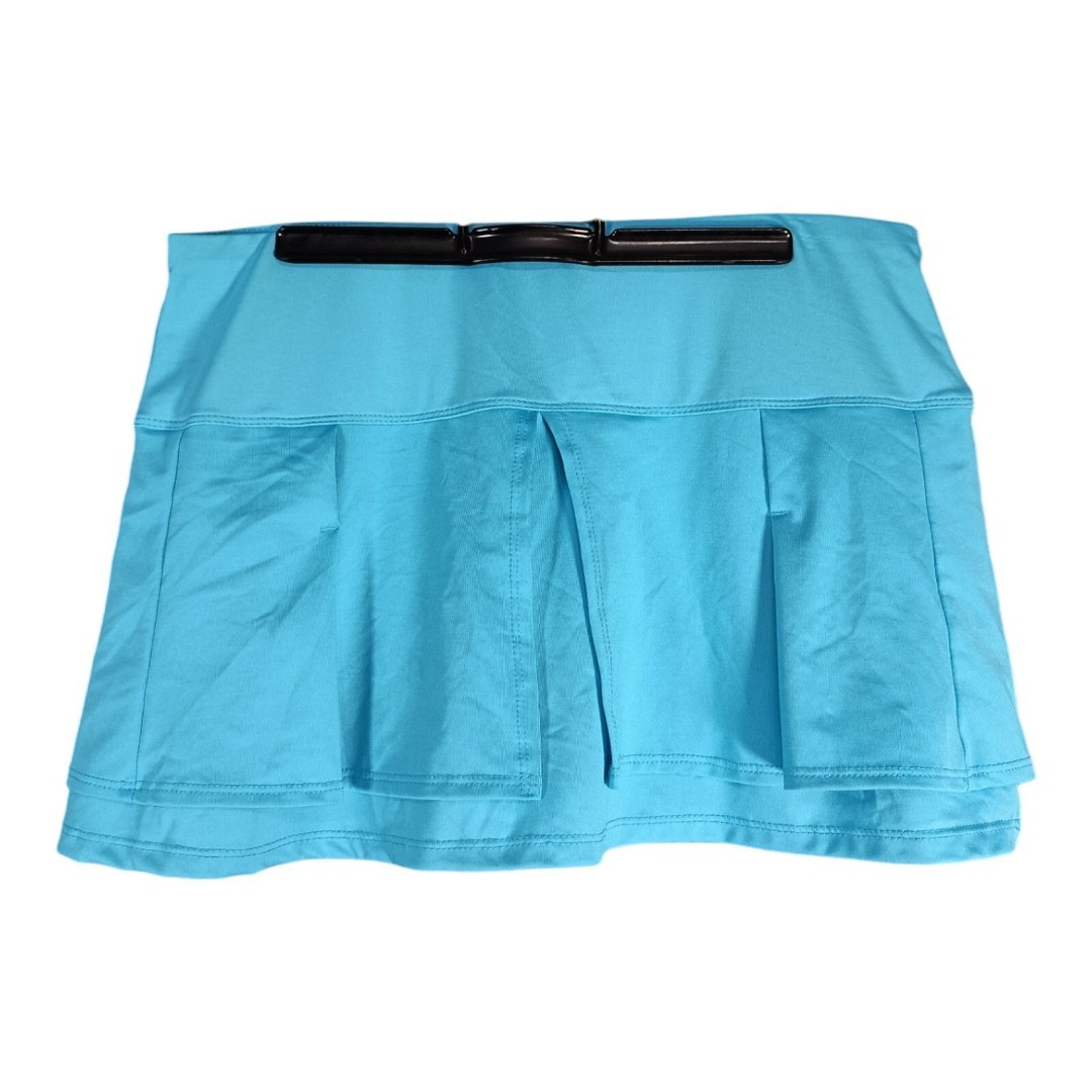 Lucky in Love Tennis Skirt Skort Layered Blue Women's Athletic Apparel Medium