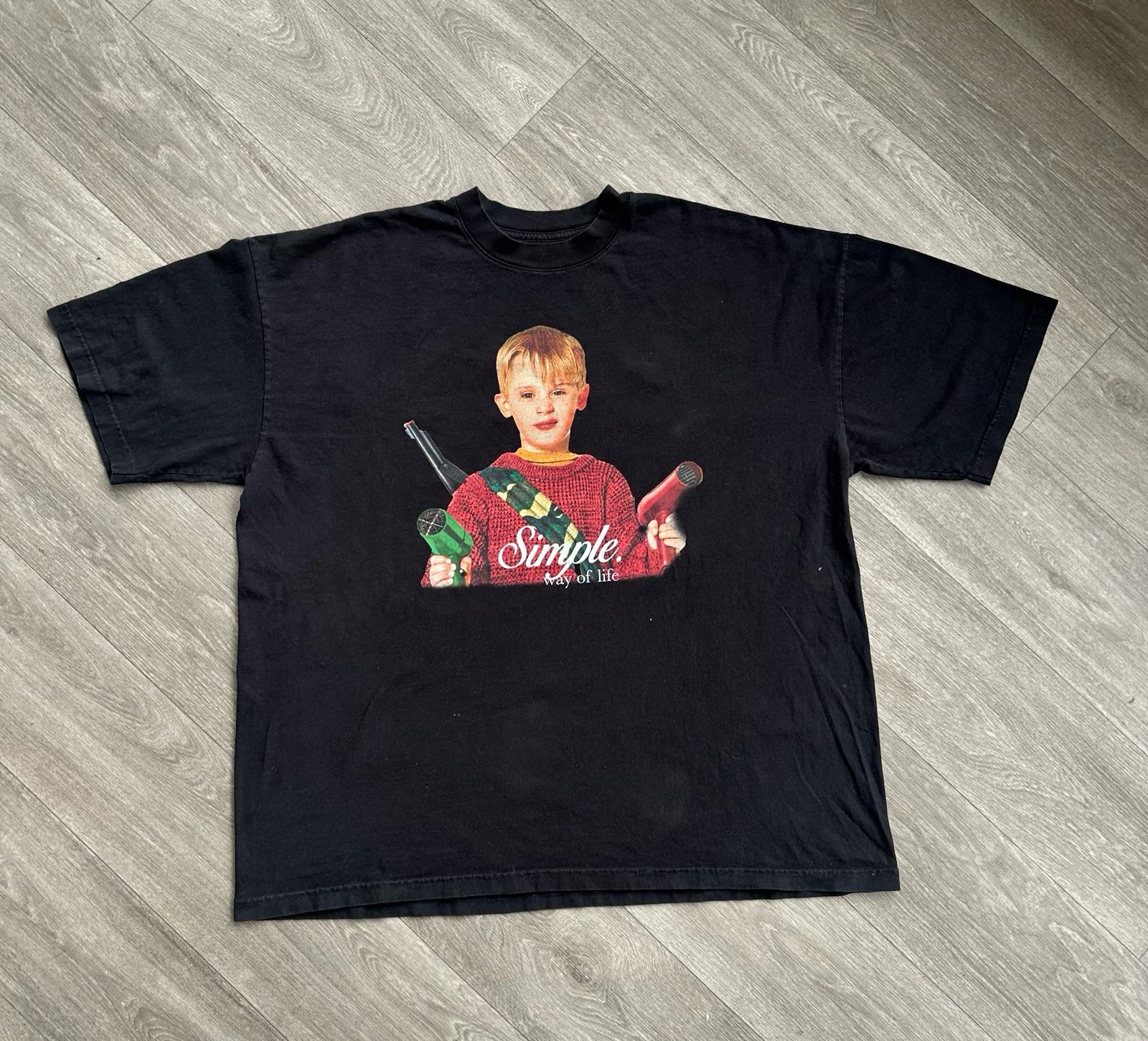 Home Alone T-Shirt Graphic Print XL Black Vintage