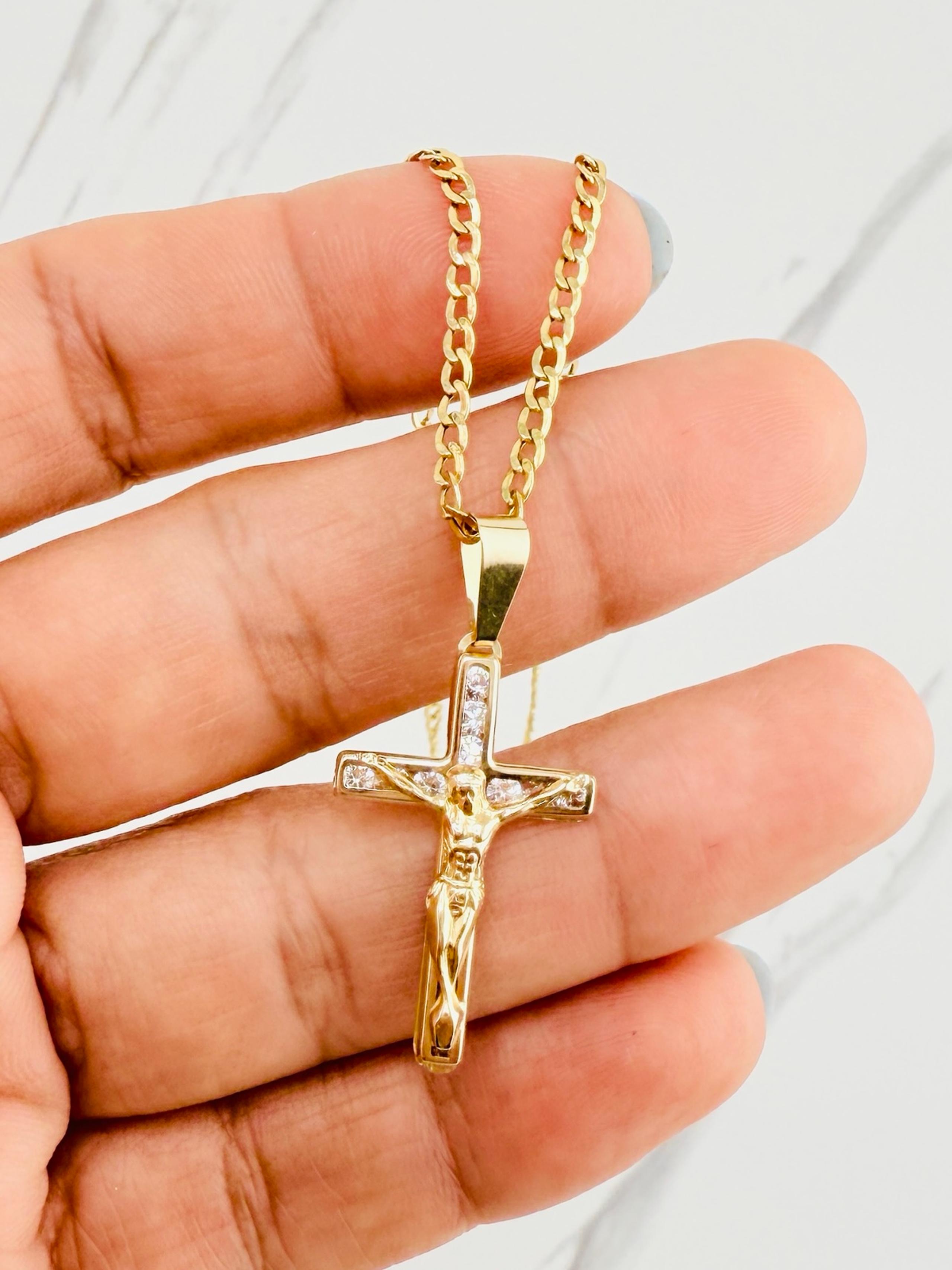 ❤️ 10k Gold necklace & Cross  - Dije y cadena cruz en oro