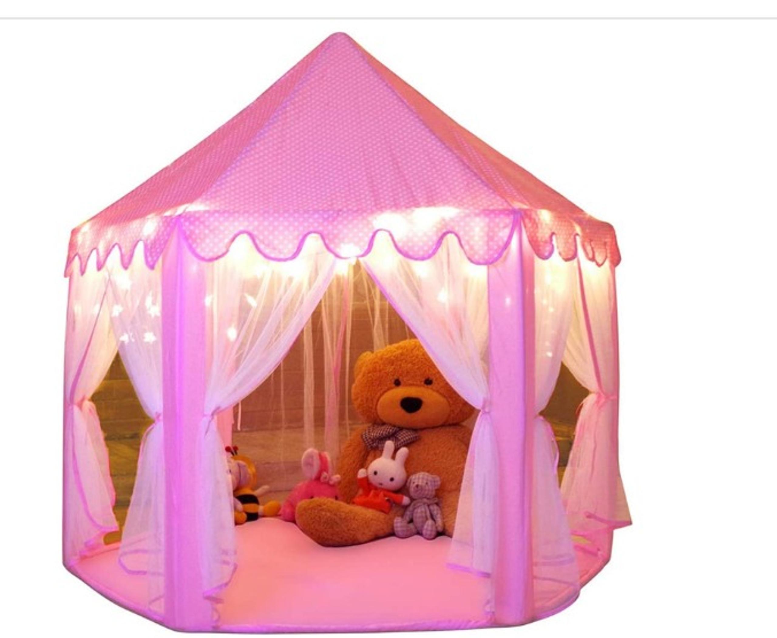 Monobeach Princess Tent Girls Large Playhouse Kids Castle Play Tent With Star Li