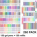 260 Pack Gel Pens Set for Coloring Books Drawing Crafts - NEW!