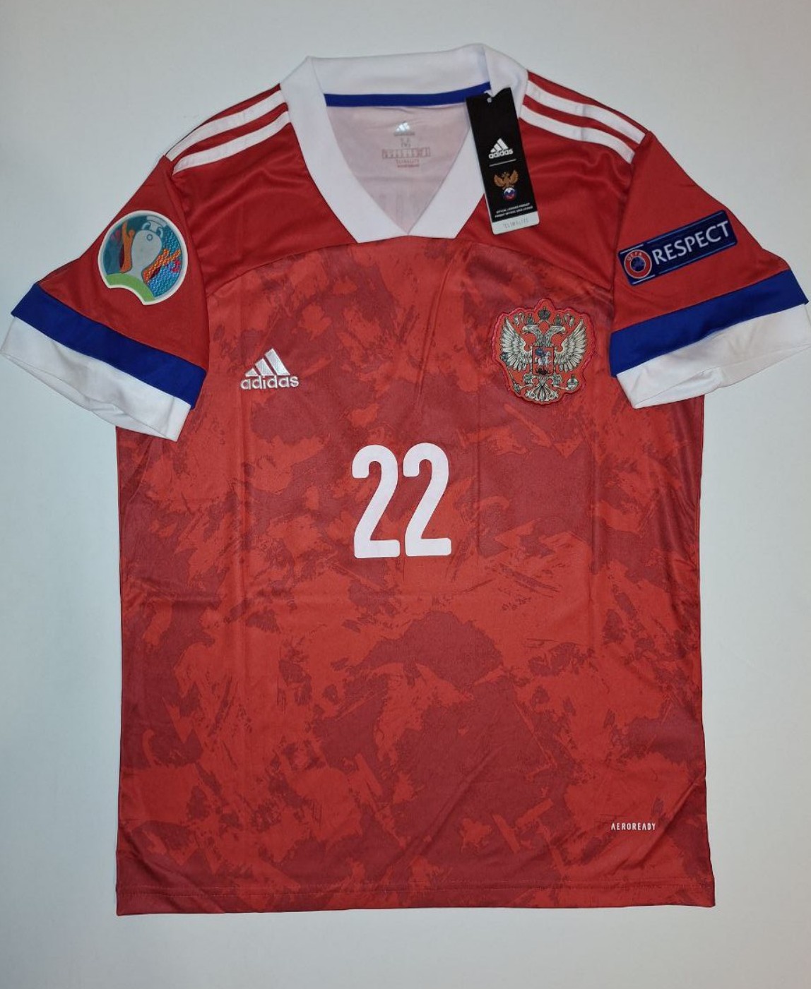 Russia 2020 Soccer Jersey Dzyuba Home Euro 2020 (Medium)
