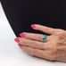 Crushed Turquoise Inlay Ring Sterling Silver Vintage Size 7.75