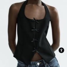 Zara Halter Black Corset Bustier Tank Sleeveless Top Women’s Size Small NWT