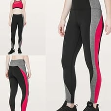 Lululemon Get Going Train Tight 28 Leggings Size 6 Heathered Black Flamenco Red