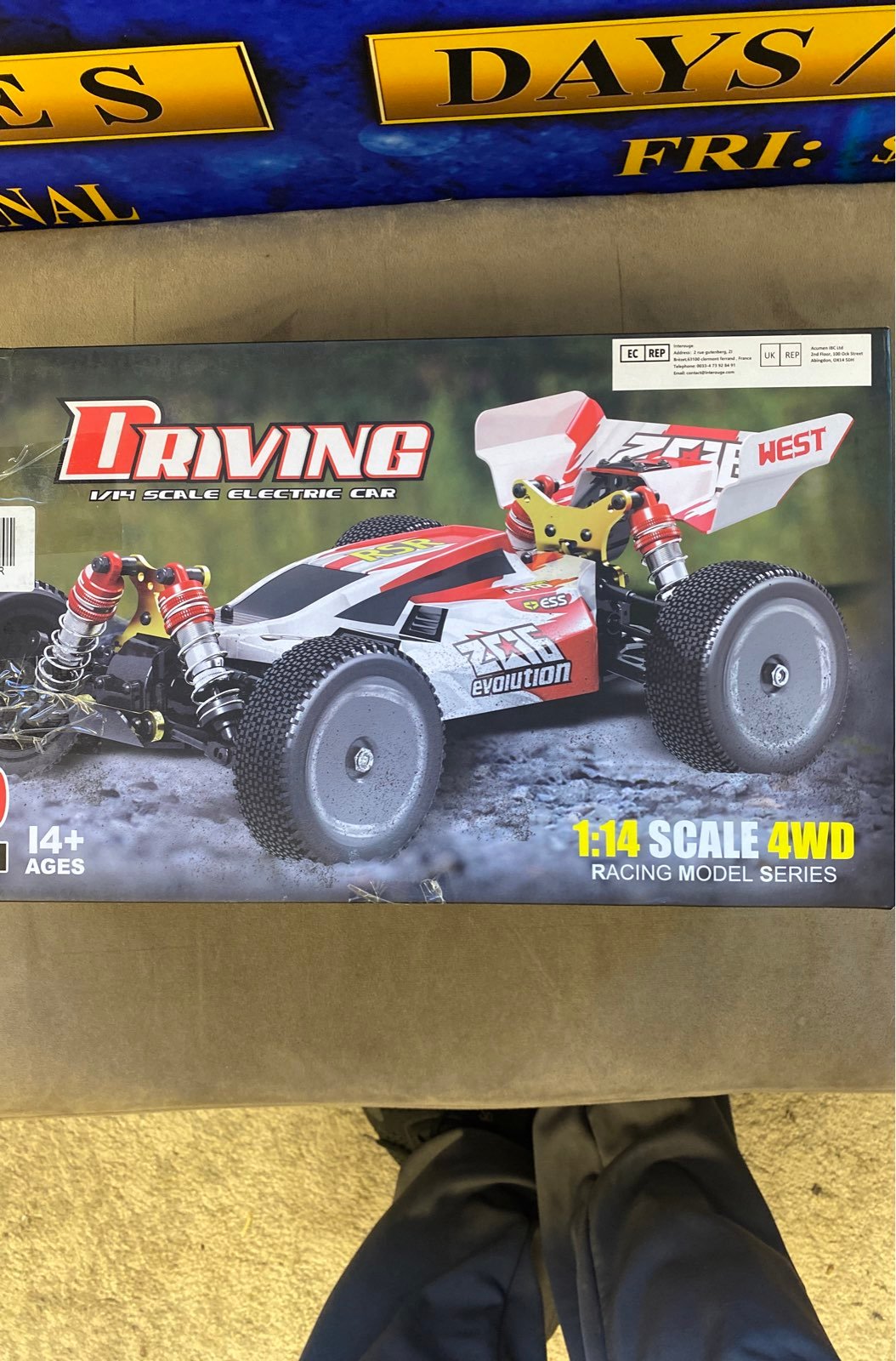 Driving 1/14 scale electric car