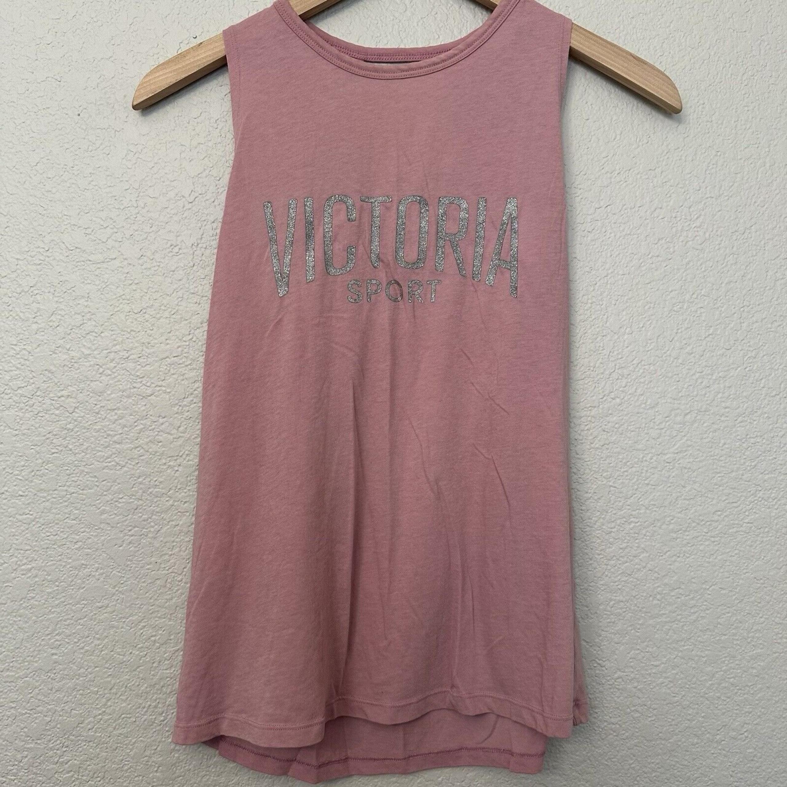 Victoria’s Secret Tank Top Sports Racerback Straps & Open Back Size Small Pink