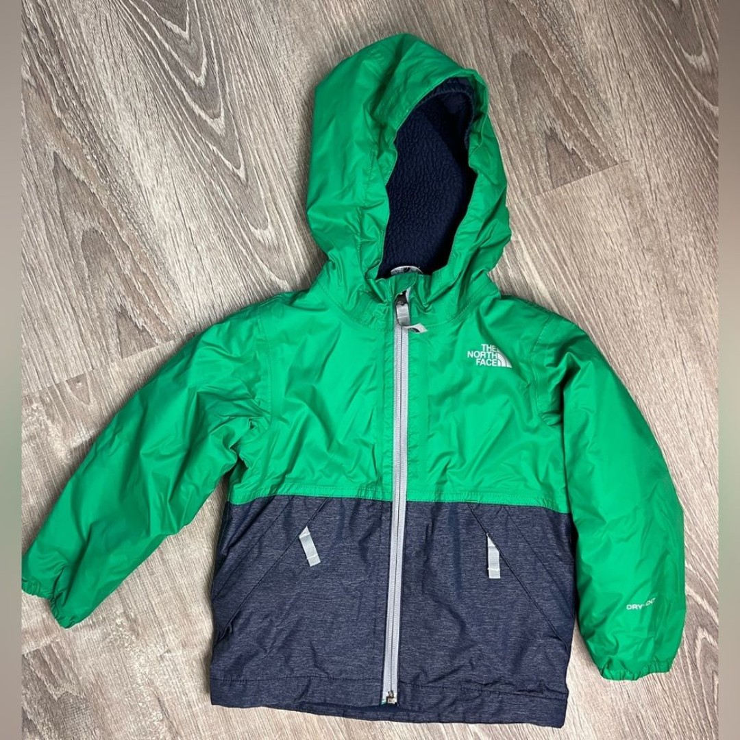 The North Face Green and Navy Blue Toddler Jacket 3T