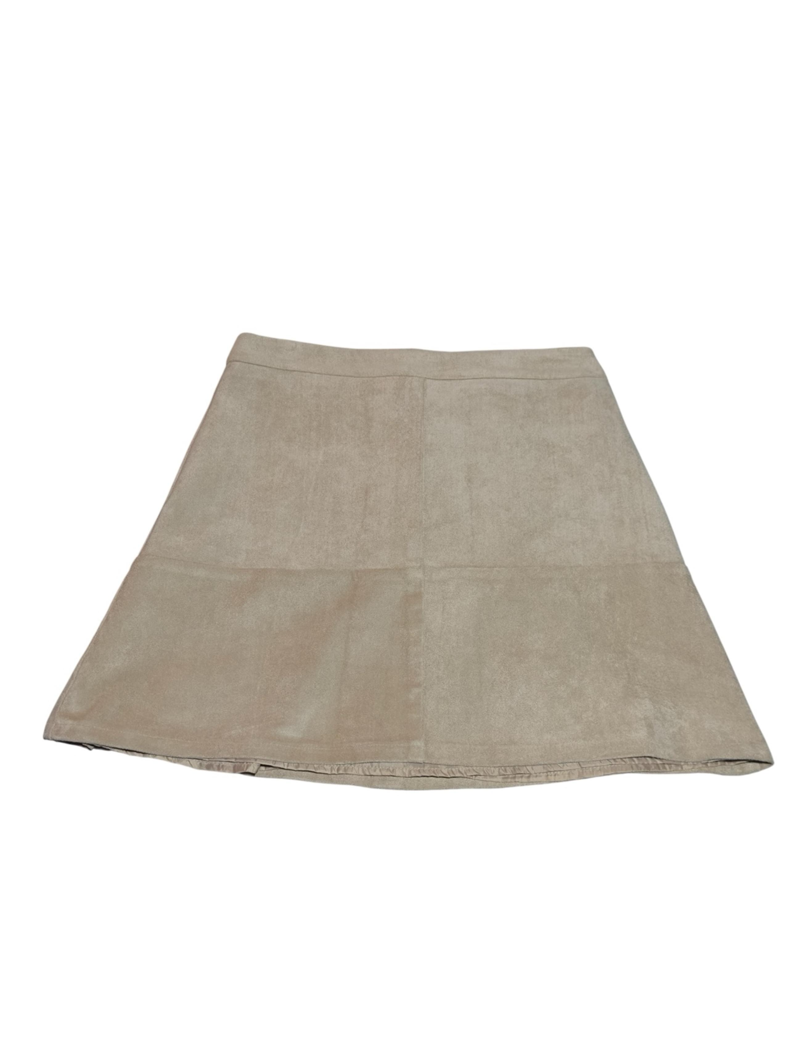 lulus light beige suede mini skirt