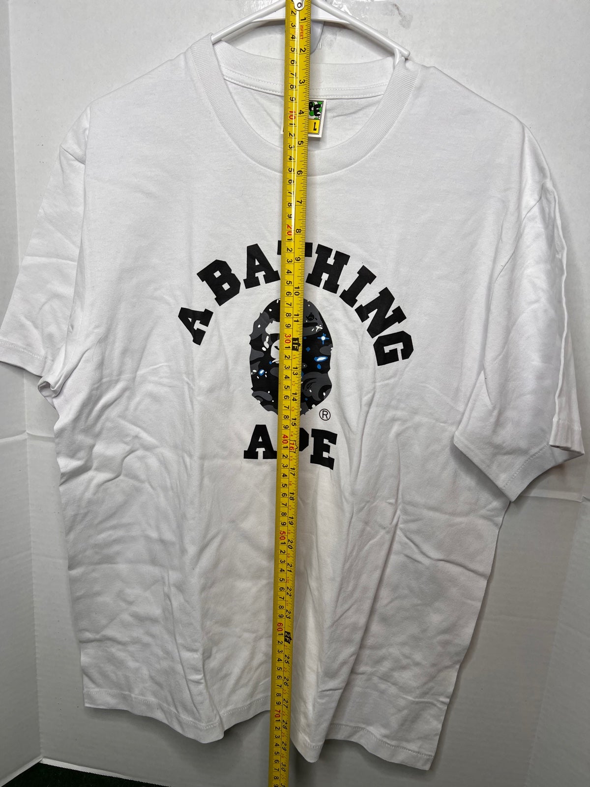 used white bape shirt large size large