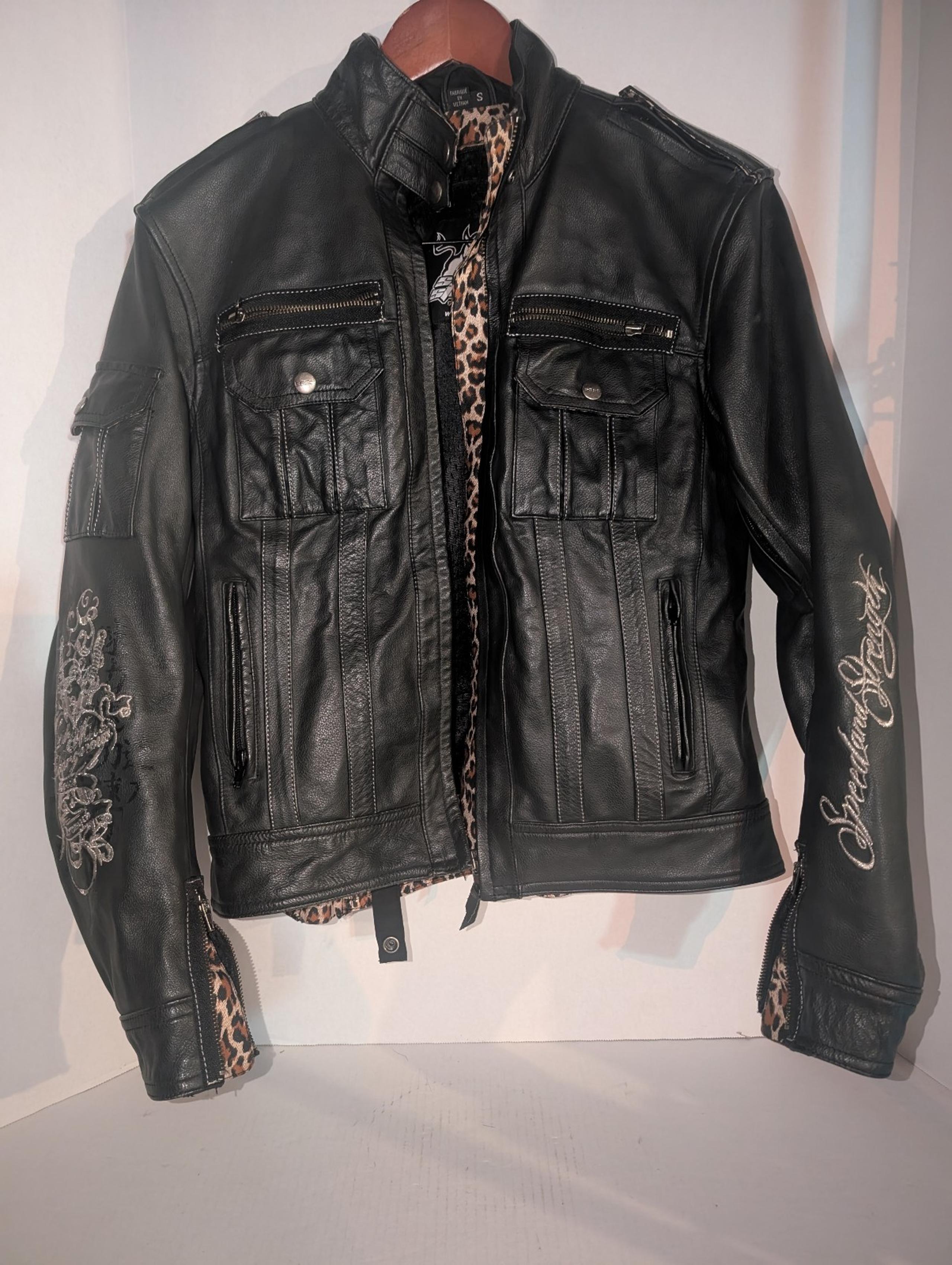 RARE! Leather Speed and Strength Women’s Motorcycle Jacket size S Little Miss
