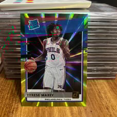 Tyrese Maxey 2020-21 Panini Green Yellow Laser Rated Rookie