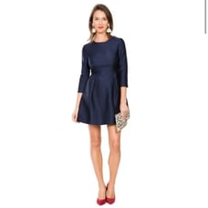 Blaque Label S Navy Blue Audrey 3/4 Sleeve Fit And Flare Mini Dress