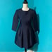 Blaque Label S Navy Blue Audrey 3/4 Sleeve Fit And Flare Mini Dress