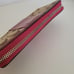 Coach Long Wallet Accordion Zip Around Red Pink Purple Beige Large Logo