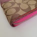Coach Long Wallet Accordion Zip Around Red Pink Purple Beige Large Logo