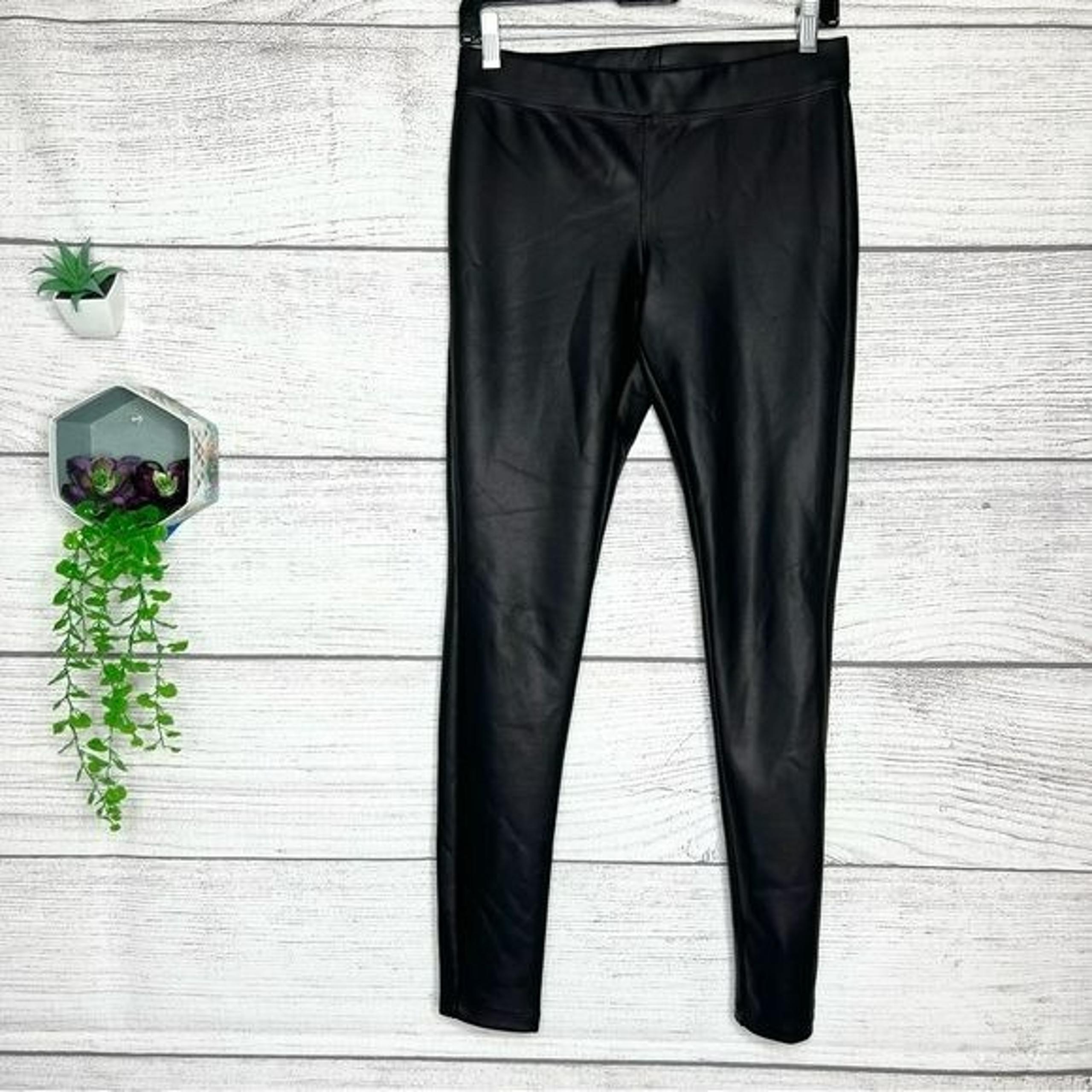 Express Black Faux Leather Leggings Size Small
