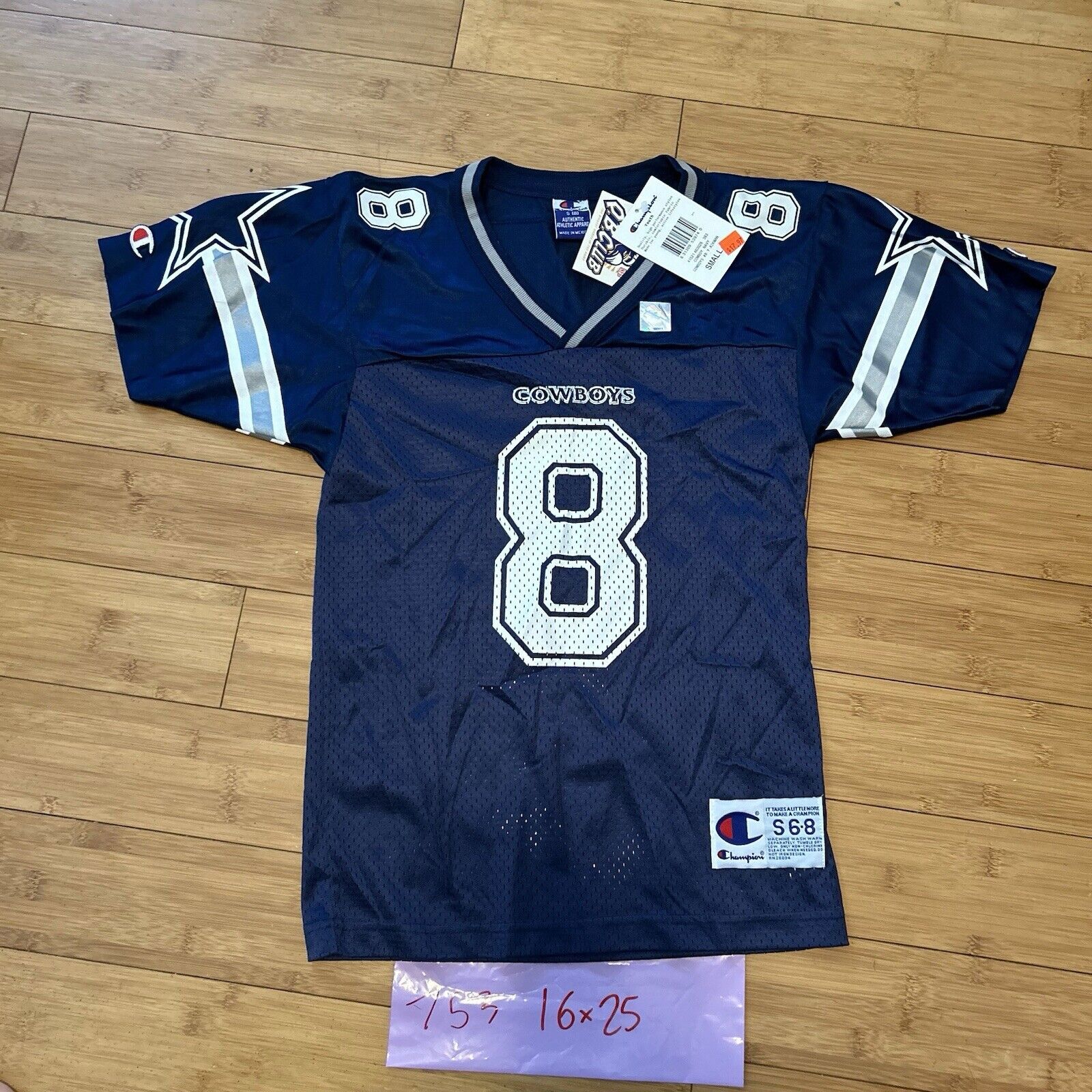 Vintage Troy Aikman Champion Jersey #8 Dallas Cowboys Size 8 (S) Kids NWT