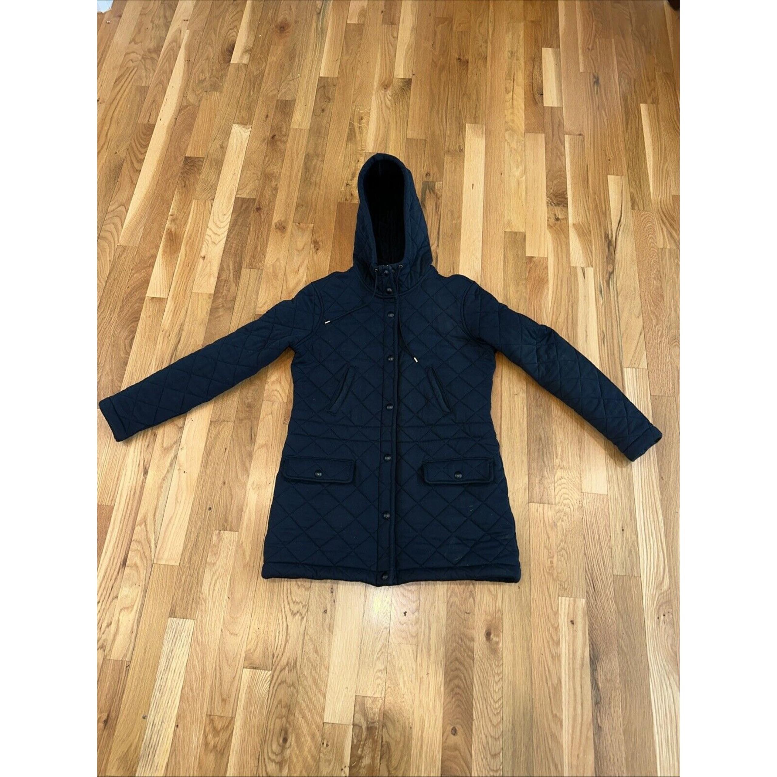 LRL Lauren Ralph Lauren Quilted Hooded Jacket Womens Small Navy Blue