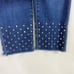 L'Agence Jeans 26 Angelique Studded High Rise Slim Raw Hem Dark Wash Stretch
