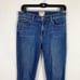 L'Agence Jeans 26 Angelique Studded High Rise Slim Raw Hem Dark Wash Stretch