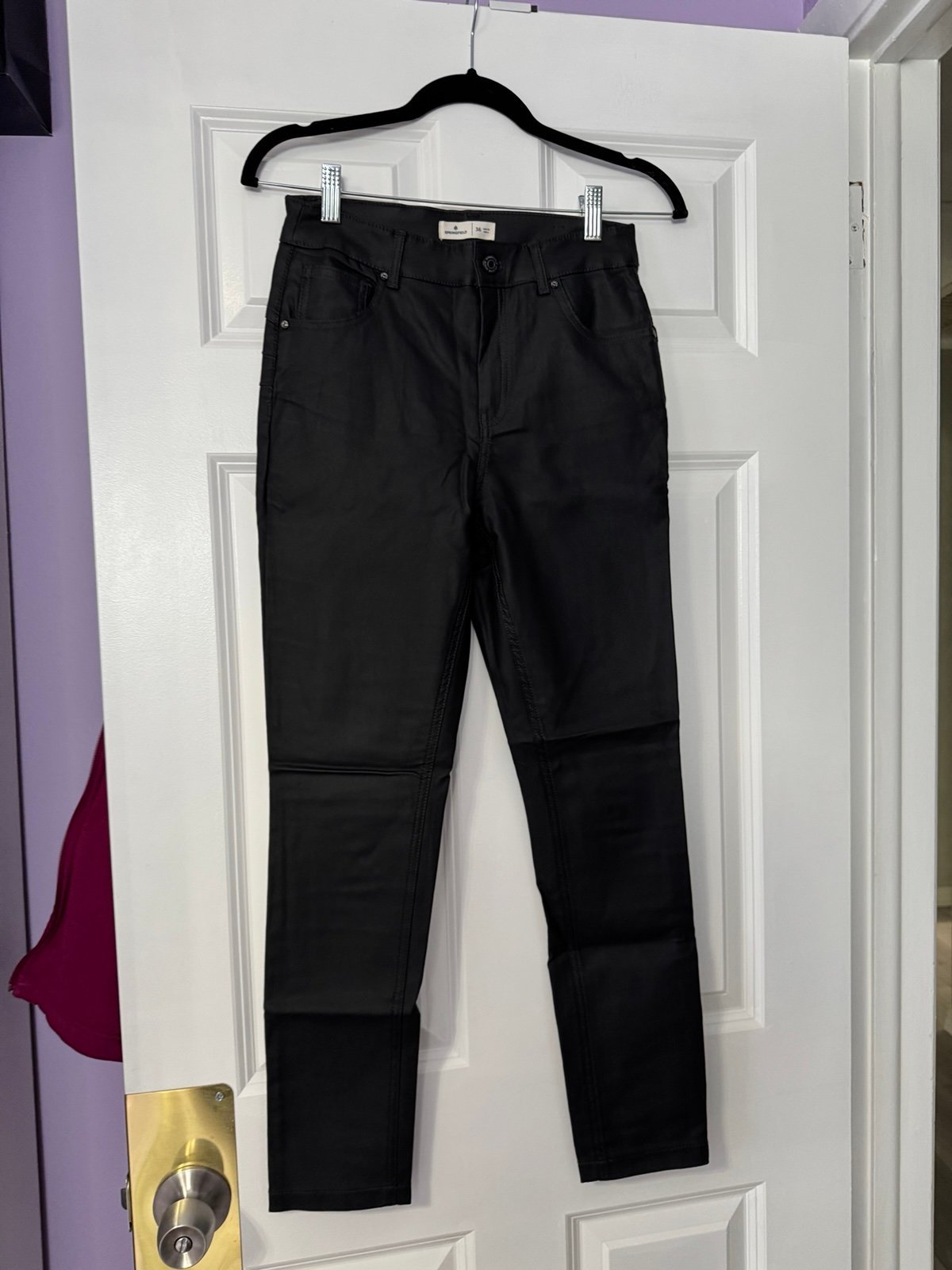 Springfield black leather pants