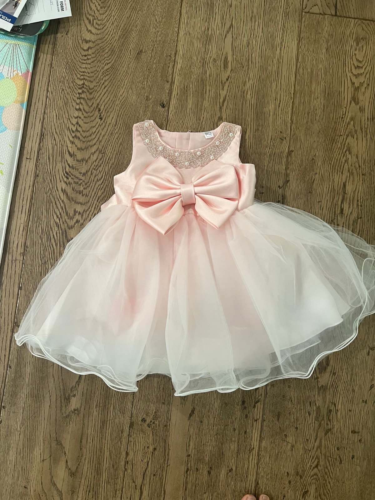 dress New Baby pink with white tulle dress size 12-24 months comes with cute pi