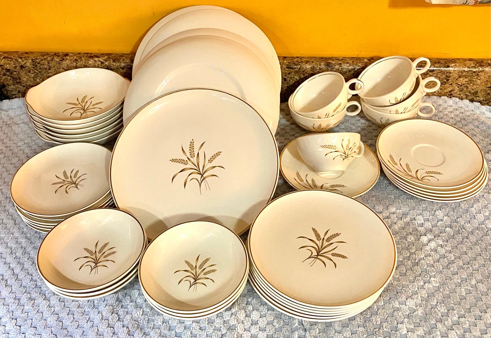 Vintage Nobity peraware Dish Set Wheat Pattern Lot of 42