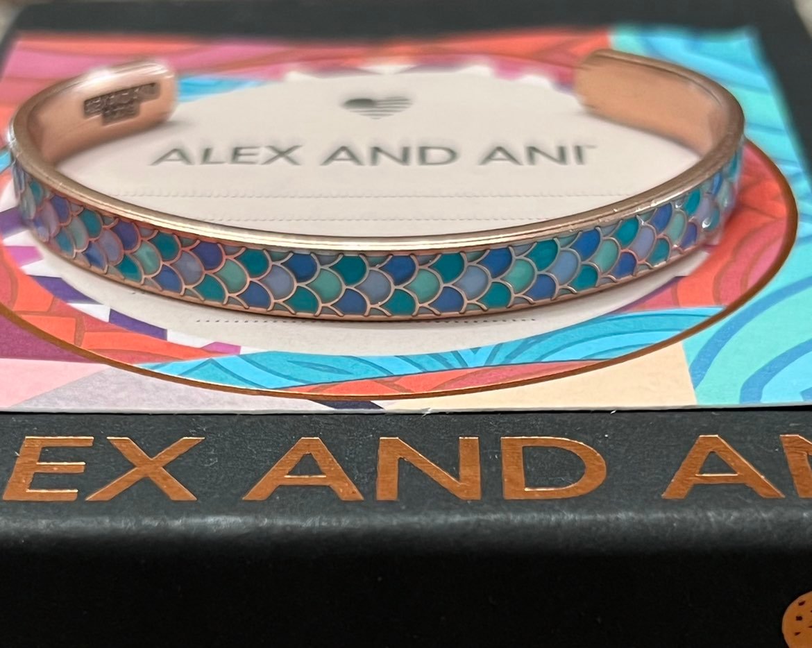 RARE Alex & Ani Reflection Mermaid Scale Cuff Bracelet HTF