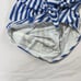 Onia Women’s Blue/White Striped Bandeau Strapless One Piece Swimsuit Size Large