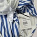 Onia Women’s Blue/White Striped Bandeau Strapless One Piece Swimsuit Size Large