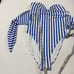 Onia Women’s Blue/White Striped Bandeau Strapless One Piece Swimsuit Size Large