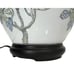 Vintage Lamp Ginger Jar Lotus Chinoiserie Floral Ceramic Painted Asian Wood Base