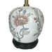 Vintage Lamp Ginger Jar Lotus Chinoiserie Floral Ceramic Painted Asian Wood Base