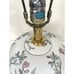 Vintage Lamp Ginger Jar Lotus Chinoiserie Floral Ceramic Painted Asian Wood Base