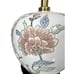 Vintage Lamp Ginger Jar Lotus Chinoiserie Floral Ceramic Painted Asian Wood Base