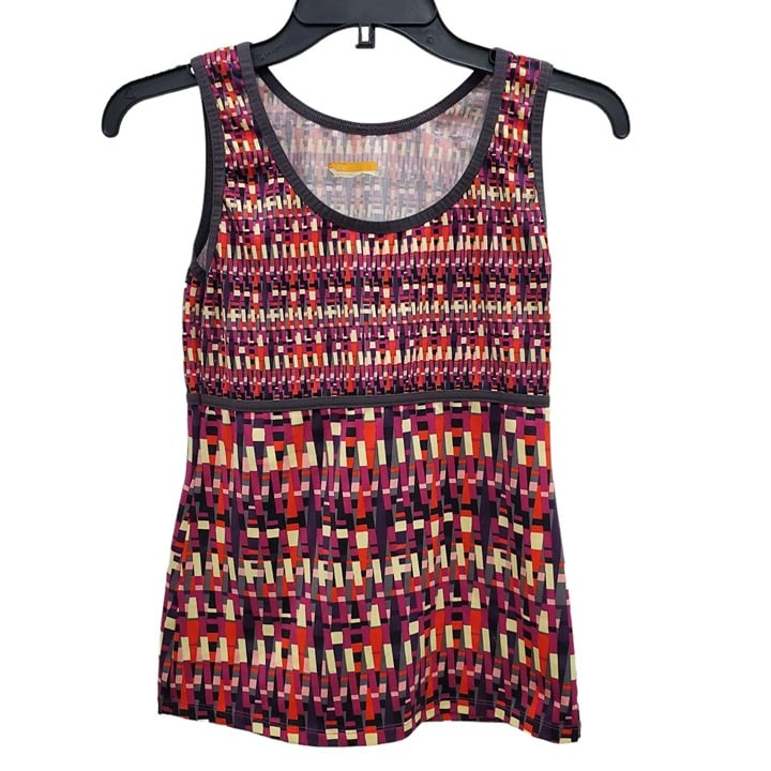 Lucy Women's Red Multi Geo Print Athletic Yoga Tank Top Size M