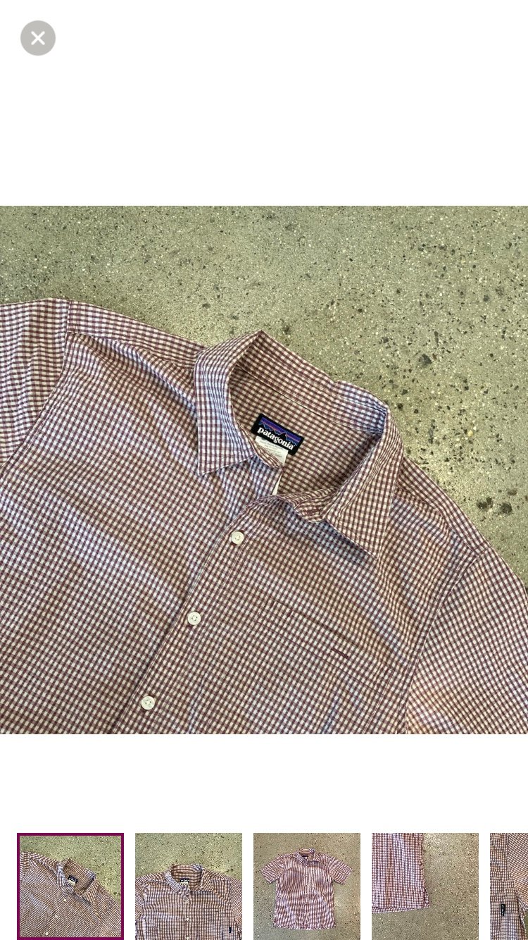 Patagonia Men’s Red Checker Button Down Shirt M