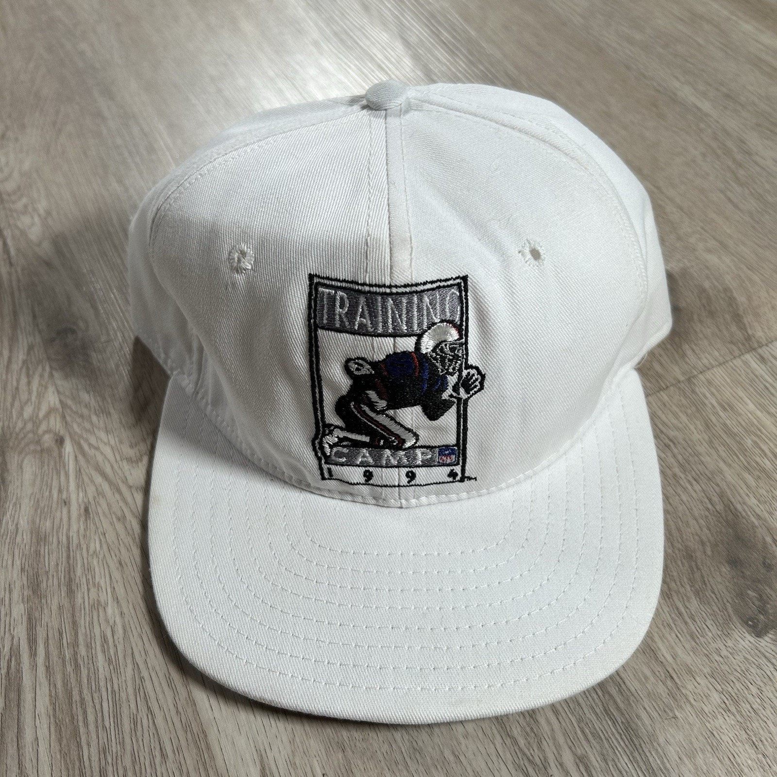 Vintage 1994 NFL Training Camp Hat Snapback Football White AJD Made in USA Cap