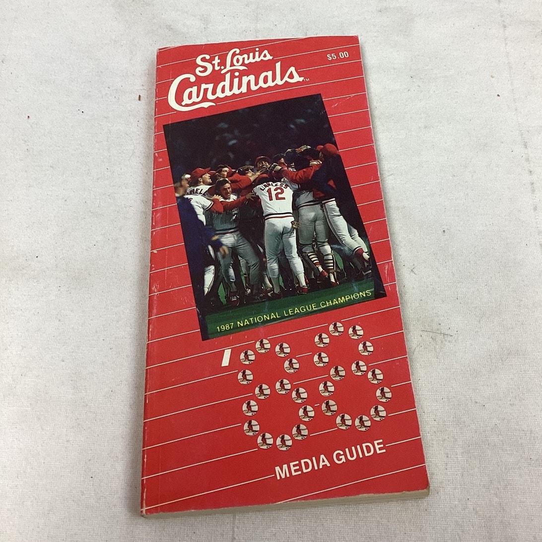Vintage 1988 St Louis Baseball Cardinals Paperback Full Color Media Guide Book