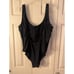J CREW NWT Swimsuit Sz16 Black Sporty One-Piece Low Scoop Back High Leg Modest