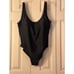 J CREW NWT Swimsuit Sz16 Black Sporty One-Piece Low Scoop Back High Leg Modest